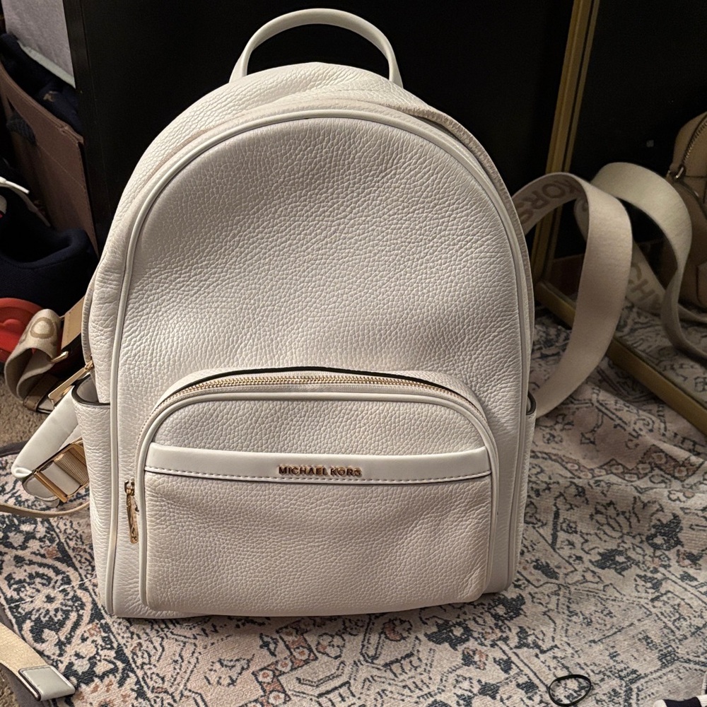 Michael Kors off white or winter white Leather Backpack